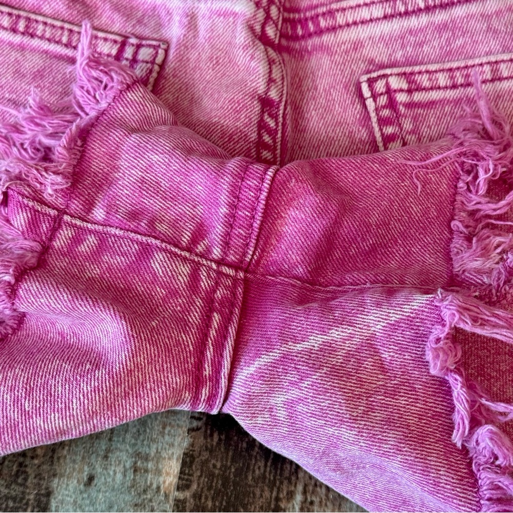 Women’s “Celebrity Pink” High-waisted Jean Shorts | #B8 - Picture 10 of 12